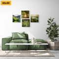 CANVAS PRINT SET BEAUTIFUL GREEN NATURE - SET OF PICTURES - PICTURES