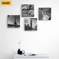 CANVAS PRINT SET CITIES AND HISTORICAL POSTCARDS - SET OF PICTURES - PICTURES