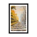 POSTER MIT PASSEPARTOUT HERBSTLICHE BAUMALLEE - NATUR - POSTER