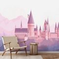 TAPETE ZAUBERHAFTES ROSA SCHLOSS IN DEN BERGEN - KINDERTAPETEN - TAPETEN
