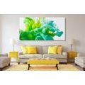 CANVAS PRINT INK IN SHADES OF GREEN - ABSTRACT PICTURES - PICTURES