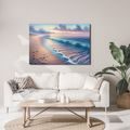 WANDBILD SANFTE WELLEN AM UFER - BILDER MEER UND STRAND - BILDER
