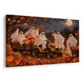 QUADRO SU TELA – SPETTRALE CORSA AUTUNNALE DI FANTASMI - QUADRI HALLOWEEN E HORROR - STAMPE E QUADRI