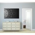 CANVAS PRINT MANDALA IN BLACK AND WHITE - BLACK AND WHITE PICTURES - PICTURES