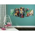 5-PIECE CANVAS PRINT OIL PAINTING WOMAN AND A HORSE - PICTURES OF PEOPLE - PICTURES