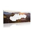 WANDBILD KARTE DER SLOWAKEI MIT MALERISCHEN BERGEN - WELTKARTEN ALS BILDER - BILDER