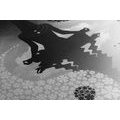 CANVAS PRINT YIN AND YANG YOGA IN BLACK AND WHITE - BLACK AND WHITE PICTURES - PICTURES