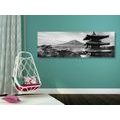 CANVAS PRINT CHUREITO PAGODA MONUMENT IN BLACK AND WHITE - BLACK AND WHITE PICTURES - PICTURES