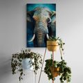 WANDBILD BLAU-GOLDENER ELEFANT - WANDBILDER MIT DEN HERRSCHERN DES TIERREICHS - BILDER