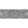 CANVAS PRINT MANDALA WITH AN ANCIENT TOUCH IN BLACK AND WHITE - BLACK AND WHITE PICTURES - PICTURES