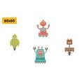 CANVAS PRINT SET GROUP OF ROBOTS - SET OF PICTURES - PICTURES