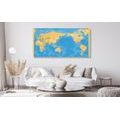 DECORATIVE PINBOARD WORLD MAP IN AN INTERESTING DESIGN - PICTURES ON CORK - PICTURES