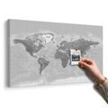 WANDBILD AUF KORK SCHÖNE SCHWARZ-WEISSE WELTKARTE - WANDBILDER AUF KORK - BILDER