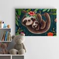 CANVAS PRINT CUTE SLOTHS - CHILDRENS PICTURES - PICTURES