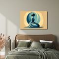 WANDBILD MEDITIERENDE FRAU IN BLAU - WANDBILDER FRAUEN - BILDER