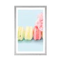 AFFICHE AVEC MONTURE DÉLICIEUX MACARONS - AVEC UN MOTIF DE CUISINE - AFFICHES