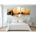 5-PIECE CANVAS PRINT BEAUTIFUL SUNSET AT SEA - PICTURES OF NATURE AND LANDSCAPE - PICTURES