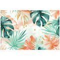 TAPETA TROPICKÉ ZELENO-ORANŽOVÉ LISTY - TAPETY LISTY - TAPETY