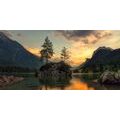 CANVAS PRINT MOUNTAIN LANDSCAPE BY THE LAKE - PICTURES OF NATURE AND LANDSCAPE - PICTURES