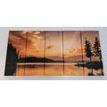 5-PIECE CANVAS PRINT MOUNTAIN LAKE REFLECTION - PICTURES OF NATURE AND LANDSCAPE - PICTURES