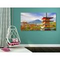 CANVAS PRINT VIEW OF CHUREITO PAGODA AND MOUNT FUJI - PICTURES OF NATURE AND LANDSCAPE - PICTURES