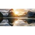 CANVAS PRINT MILFORD SOUND AT SUNRISE - PICTURES OF NATURE AND LANDSCAPE - PICTURES
