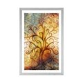 POSTER MIT PASSEPARTOUT BAUM DES MIT DER BLUME DES LEBENS - FENG SHUI - POSTER