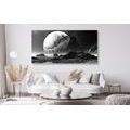 CANVAS PRINT FANTASY LANDSCAPE IN BLACK AND WHITE - BLACK AND WHITE PICTURES - PICTURES