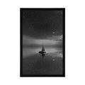 POSTER BOAT AT SEA IN BLACK AND WHITE - BLACK AND WHITE - POSTERS