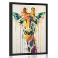 POSTER GIRAFĂ CU IMITAȚIA PICTURII - GIRAFE ȘI ZEBRE - POSTERE