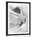 POSTER WITH MOUNT FREE ANGEL IN BLACK AND WHITE - BLACK AND WHITE - POSTERS