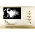 CANVAS PRINT YIN AND YANG SYMBOL IN BLACK AND WHITE - BLACK AND WHITE PICTURES - PICTURES