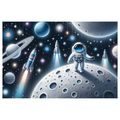 TABLOU ASTRONAUT PENTRU COPII PE LUNĂ - TABLOURI PENTRU COPII UNIVERSUL - TABLOURI