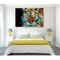 CANVAS PRINT TIGER HEAD IN AN ABSTRACT DESIGN - PICTURES OF ANIMALS - PICTURES