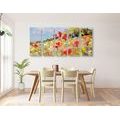 5-PIECE CANVAS PRINT PAINTED POPPIES IN A MEADOW - PICTURES FLOWERS - PICTURES