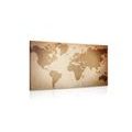 CANVAS PRINT VINTAGE WORLD MAP - PICTURES OF MAPS - PICTURES