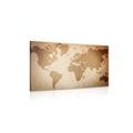TABLEAU SUR TOILE – CARTE DU MONDE VINTAGE - CARTES MURALES - TABLEAUX