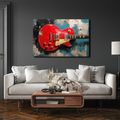 SLIKA CRVENA ELEKTRIČNA GITARA - GLAZBENE SLIKE - SLIKE