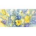 WANDBILD GELBE AQUARELLTULPEN - BILDER BLUMEN - BILDER