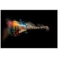 SELBSTKLEBENDE FOTOTAPETE BUNTE E-GITARRE IM RAUCH - MUSIK FOTOTAPETEN - TAPETEN