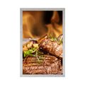 AFFICHE STEAK DE BOEUF GRILLÉ - AVEC UN MOTIF DE CUISINE - AFFICHES