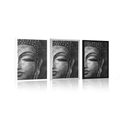 POSTER FACE OF BUDDHA IN BLACK AND WHITE - BLACK AND WHITE - POSTERS
