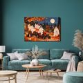 QUADRO SU TELA – FANTASMI DI HALLOWEEN SUL TRATTORE - QUADRI HALLOWEEN E HORROR - STAMPE E QUADRI