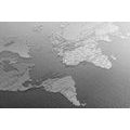 DECORATIVE PINBOARD BLACK AND WHITE WORLD MAP IN ORIGINAL DESIGN - PICTURES ON CORK - PICTURES