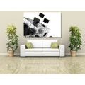 CANVAS PRINT STRATEGIC CUBE IN BLACK AND WHITE - BLACK AND WHITE PICTURES - PICTURES