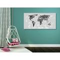 DECORATIVE PINBOARD BEAUTIFUL MAP WITH A BLACK AND WHITE TOUCH - PICTURES ON CORK - PICTURES