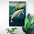 CANVAS PRINT A WHALE IN THE OCEAN - PICTURES UNDERWATER WORLD - PICTURES