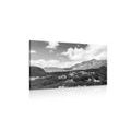 CANVAS PRINT VALLEY IN MONTENEGRO IN BLACK AND WHITE - BLACK AND WHITE PICTURES - PICTURES