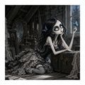 QUADRO SU TELA – SOGNI LUNARI DI UNA RAGAZZA OSCURA - QUADRI HALLOWEEN E HORROR - STAMPE E QUADRI