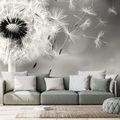 WALL MURAL MAGICAL BLACK AND WHITE DANDELION - WALLPAPERS - 🔥 TOTAL SALE 🔥